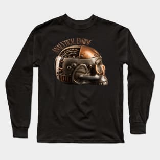 Analytical Engine Steampunk Skull and Geared Brain Long Sleeve T-Shirt